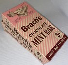 Vintage Brachs Chocolate Mint Bars Litho Empty Candy Box Pink Stripes Movie Prop
