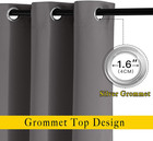 Gray Blackout Curtains For Bedroom 84 Inches Long - Thermal Drapes Grommet Room
