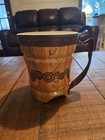 First Act Gloss Wood Bongo Drum - Tribal Design W Strap  Musical Instrument Vtg 