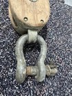 Antique Vintage Large Wooden Pulley W hook -  Barn - Ship
