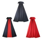 54  Fully Lined Deluxe Adult Vampire Cape With Stand-up Collar   Costume Party