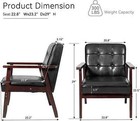 Armchair Lounge Sofa Chairs Leather W fabric Wood Couch Home Office Furniture Us