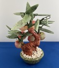 Jade Stone Hand Carved Bonsai Feng Shui Prosperity Peach Tree Good Fortune