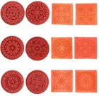 12 Pieces Wooden Stamps  Retro Vintage Floral Flower Pattern Rubber Stamp Set 