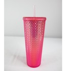 Starbucks Studded Tumbler 2019 Bling Holiday Neon Hot Pink Iridescent Cup