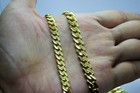 10k Yellow Gold Miami Cuban Monaco Chain 6m-7 5mm Necklace Bracelet 7 -30 