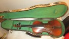 Antique Old  4 String Violin With  stradiuarius  Label   Case Czeclosvakia  S386