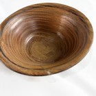 2 Vintage Hand Turned Wood Footed Bowls Artisan Made