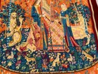 Vintage French Handmade Tapestry Unicorn Needle Point Wall Hanging 116x88 Cm