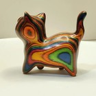 Painted Wooden Kitten Cat Sculpture Ornament Creative Home Festival Decor Statue
