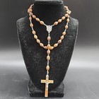Vintage Jerusalem Wood Beads Catholic Religious Rosary 21 
