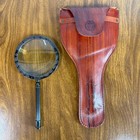 Brass Magnifying Glass With Leather Case Henry Hughes London 1941 Antique Style