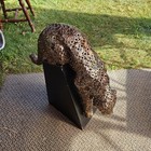 Predator Leopard Cheetah Panther Metal Washer Sculpture Statue On Black Base