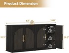 63  Buffet Cabinet Fluted Sideboard Cabinet W  Storage Wood Black