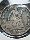 1862 Seated Liberty Silver Half Dime Nice  w  Hole - Actual Coin 