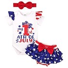 Focutebb My 1st 4th Of July Baby Girl Outfit Cute 3-6 Months Red White Blue