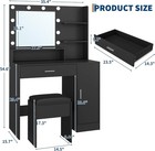 Vanity Desk With Mirror And Lights Makeup Table With Storage Black