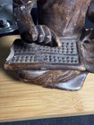 Vintage Hand Carved Asian Man With Abacus Scholar merchant Figurine 