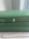 1930s Art Deco  Green Enamel Speckled Bread Box 18   
