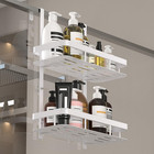 Over Door Shower Caddy  White Rustproof Bathroom Organizer  2-tier Storage Rack 