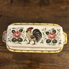 Ucagco Early Provincial Covered Butter Dish  roosters And Roses  Vintage