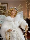 Christmas Angel Tree Topper White And Gold Elegant Gown 17   