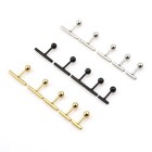 Womens Silver Gold Black Simple Bar Ear Stud Screw Back Surgical Steel Earrings