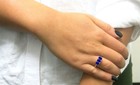 925 Sterling Silver 3 00 Cttw Created Sapphire Oval Cut Tri Stone Ring Size 6-9