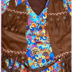 Hippie-woodstock-shirt W attached Embellished Vest-love Beads Costume