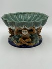 Vitnage Majolica Ceramic Monkey Centerpiece Fruit Bowl 6 5x11 5    Read