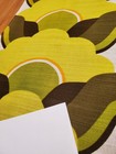 Awesome Rare Vintage Mid Century Retro 70s Yel Lime Grn Flower Sunset Fabric 