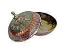 Vintage Brass Engraved Powder Trinket Box From India Nickel Dipped