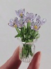 7pcs Mini Glass Vases Set Artificial Flowers Wedding Table Decor