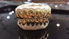 Sterling Silver W  18k Yellow Gold Plated Perm Cut Custom Fit Real Grill Grillz