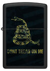 Zippo Dont Tread On Me Snake And Flag Black Matte Windproof Pocket Lighter  4   