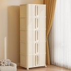 271qt Plastic Storage Bins With Lid  Stackable Storage Bins With 5-tiers Cream