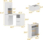 Sewing Craft Table With Rolling Cabinet   Pegboard Large Storage Capacity Corner