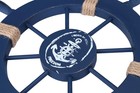 Nautical Beach Wooden Boat Ship Steering Wheel Fishing Net Shell Home Wall Decor