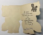 Vintage Hallmark Birthday Greeting Card Daddy Red Flocked Pony Horse - Used