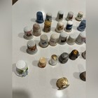 Unbranded Vintage Thimble Collection Lot Of 57 Mixed Material Souvenir Excellent