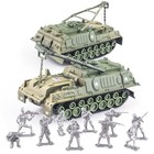 Ww2 Army Tank Playset 2pc Us Tank Models 10pc Toy Soldiers 1 72 Scale Abs