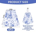 6 Pcs Chandelier Shades Small Chinoiserie Lamp Shade 3 X 6 X 5 Inches  Blue 