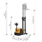 Apollolift 2200lb Fully Powered Electric Walkie Counterbalanced Stacker 118 lift