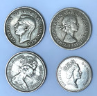 Foreign Coins - Uk 4 Coin Lot  Succession George Vi To Qe2 And Base-10  see Txt 