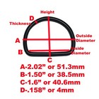 Dee Rings D-ring 1 5  Inside Diameter Black Steel Welded Medium Duty Usa Seller