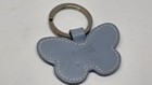 Rare Vintage Coach Leather Butterfly Key Fob Charm Y2k Light Blue   Violet Silve
