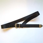 Vintage Western Embossed Leather Belt Silver Buckle - V Shape Top Grain Cowhide