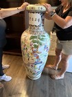 Large 50 Inch Antique Chinese Famille Rose Porcelain Floor Vase