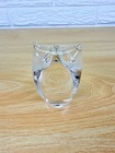 Vintage 3 25    Crystal Owl Paperweight Modernist Form Sweden 1970s Signed