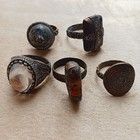 Lot Of Authentic 5 Ancient Roman To Medieval Silver  Ring Rare Historical